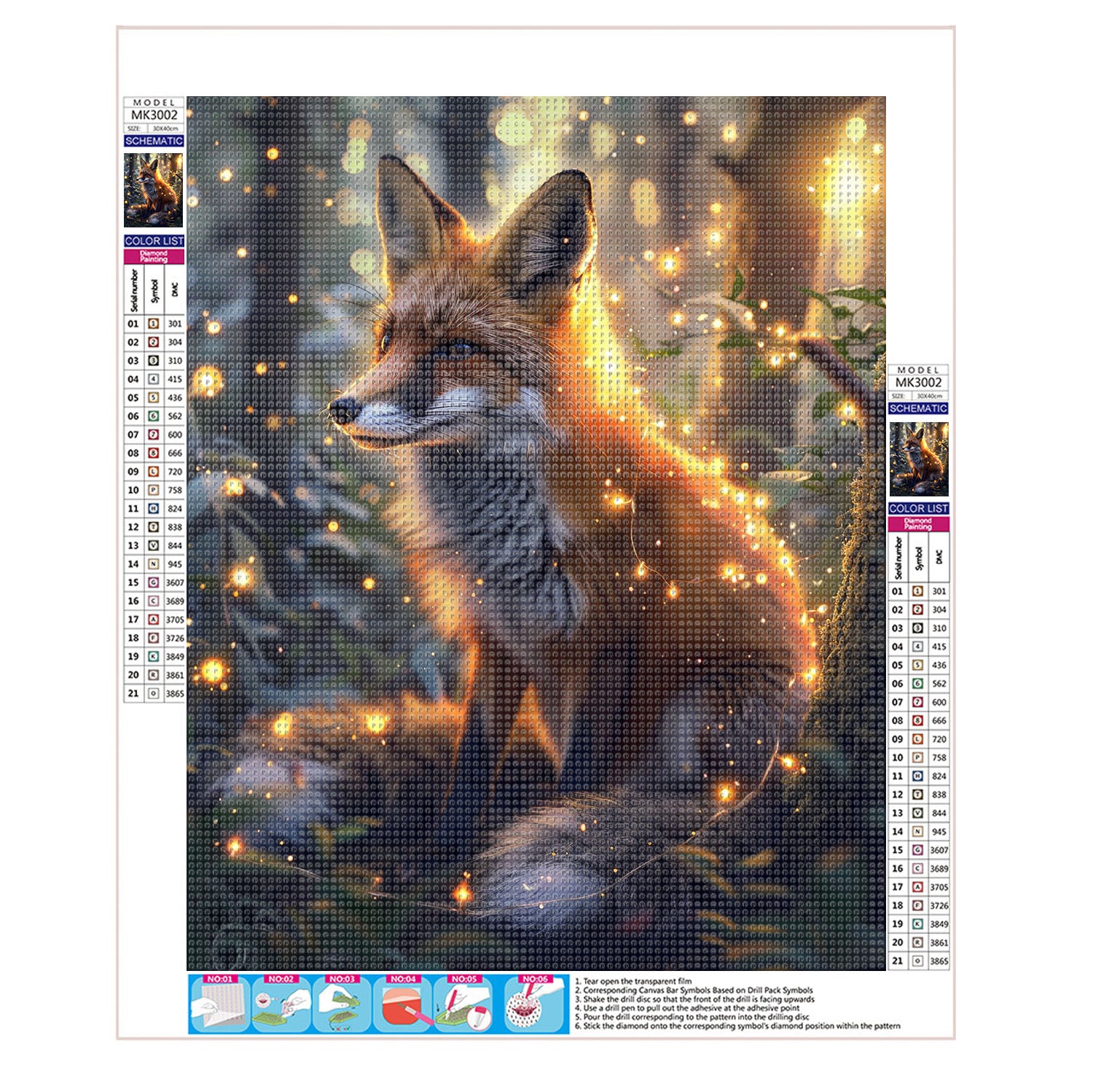 Fuchs unter Sternenlicht - Diamond Painting