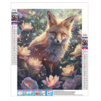 Fuchs zwischen zarten Blüten - Diamond Painting