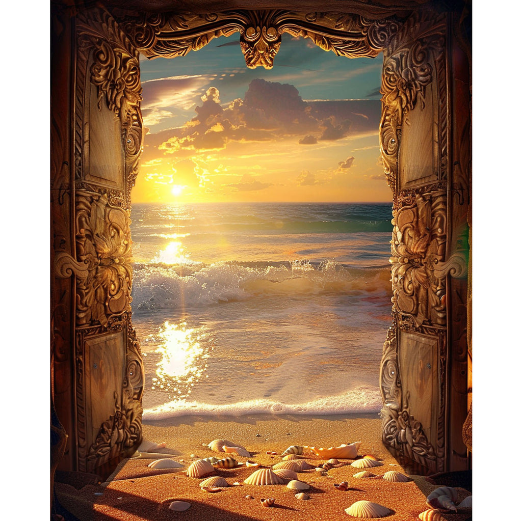 Geöffnete Tür zur Inselwelt - Diamond Painting