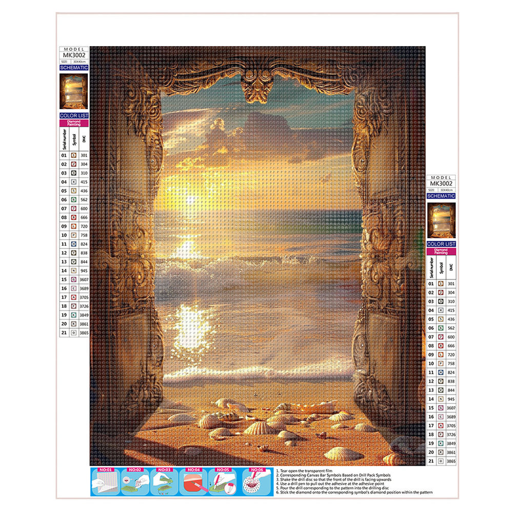 Geöffnete Tür zur Inselwelt - Diamond Painting