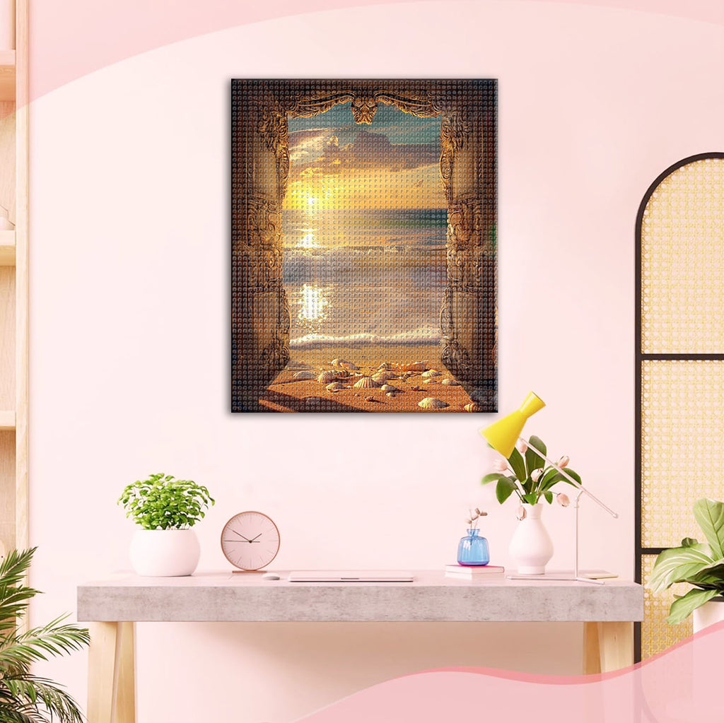 Geöffnete Tür zur Inselwelt - Diamond Painting