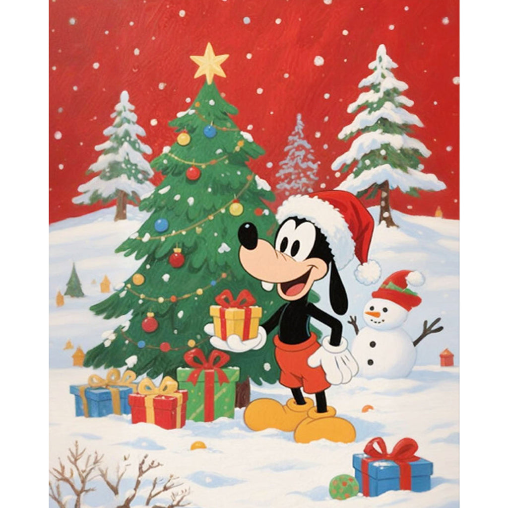 Goofy mit Geschenken - Diamond Painting
