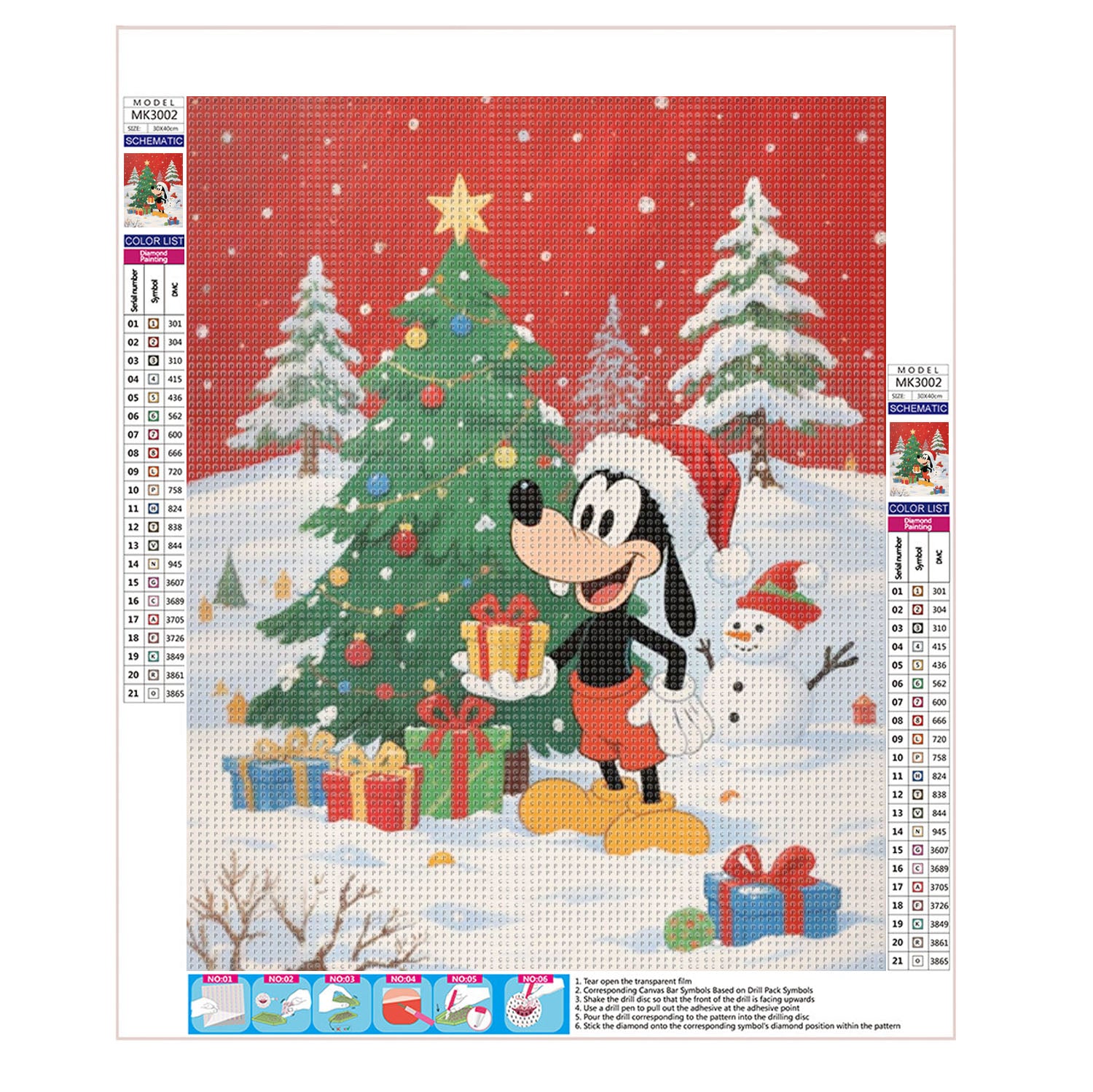 Goofy mit Geschenken - Diamond Painting
