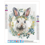 Hase im Blütenkranz - Diamond Painting