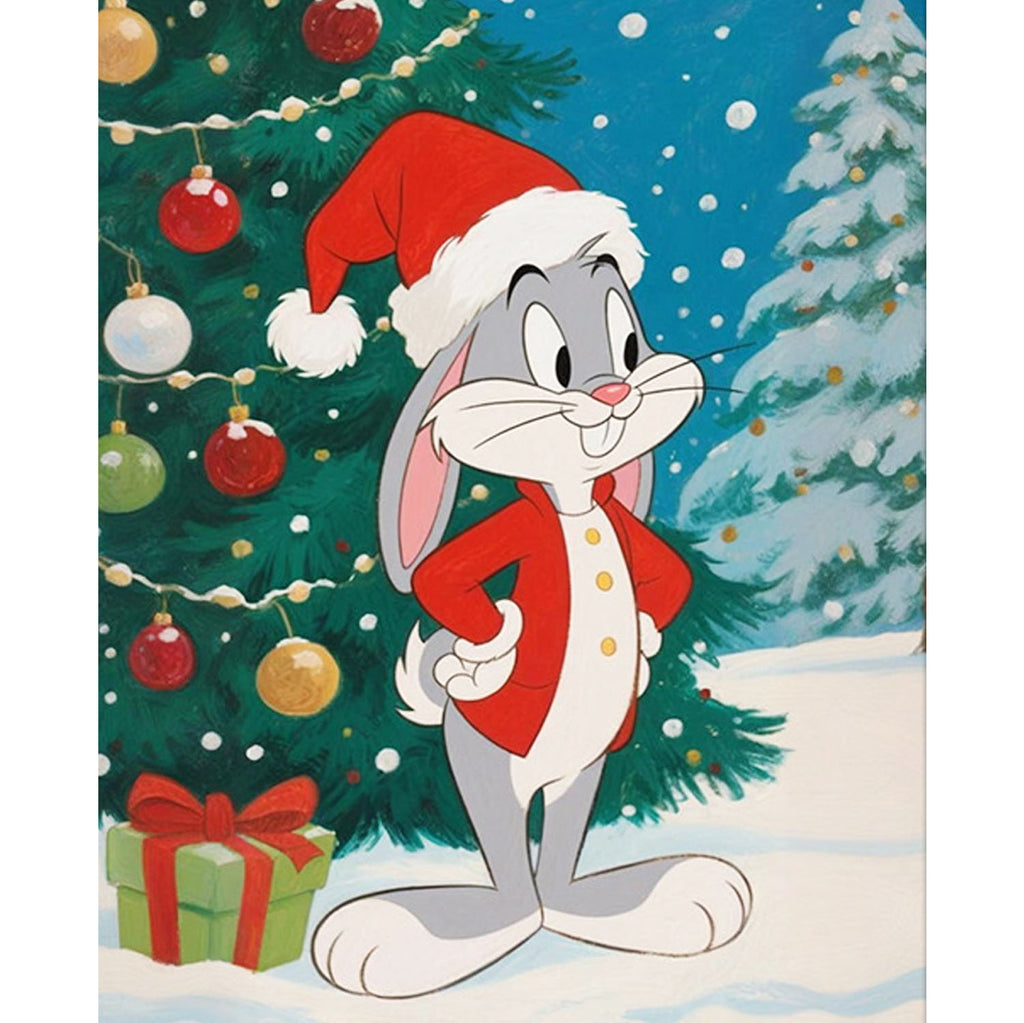 Hase im Schnee - Diamond Painting