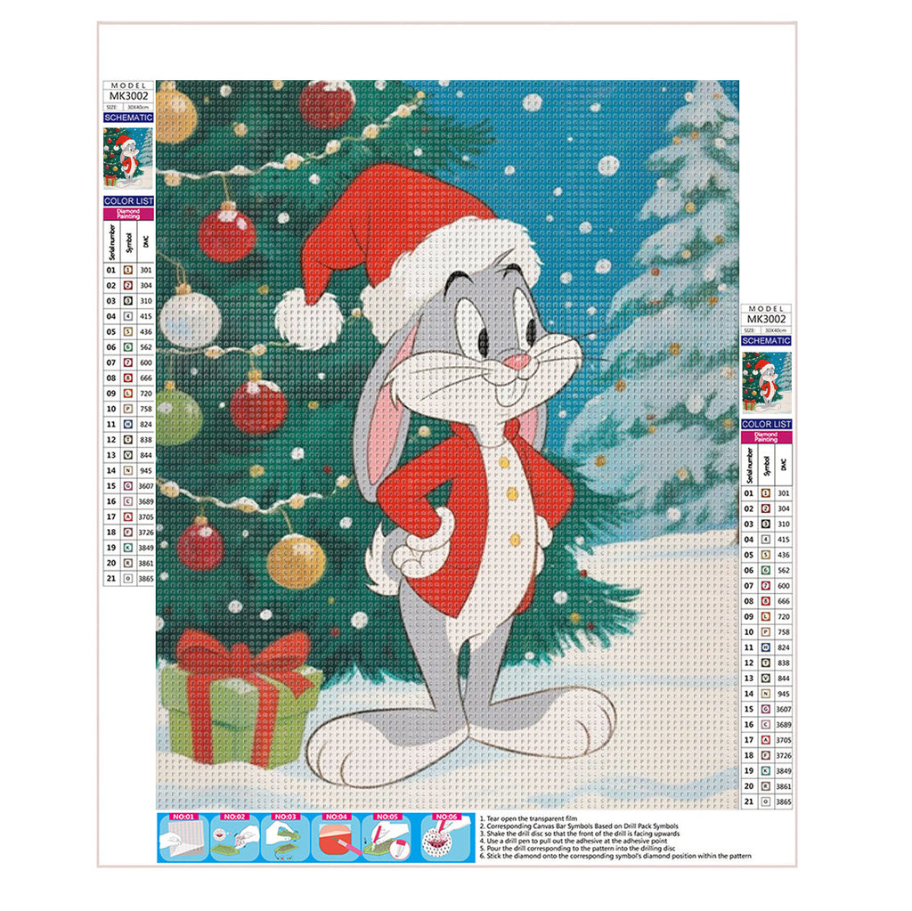 Hase im Schnee - Diamond Painting