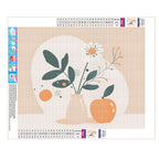 Herbstliche Szene mit Blumen und einer Flasche - Diamond Painting