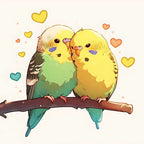 Herzliche Sittiche - Diamond Painting