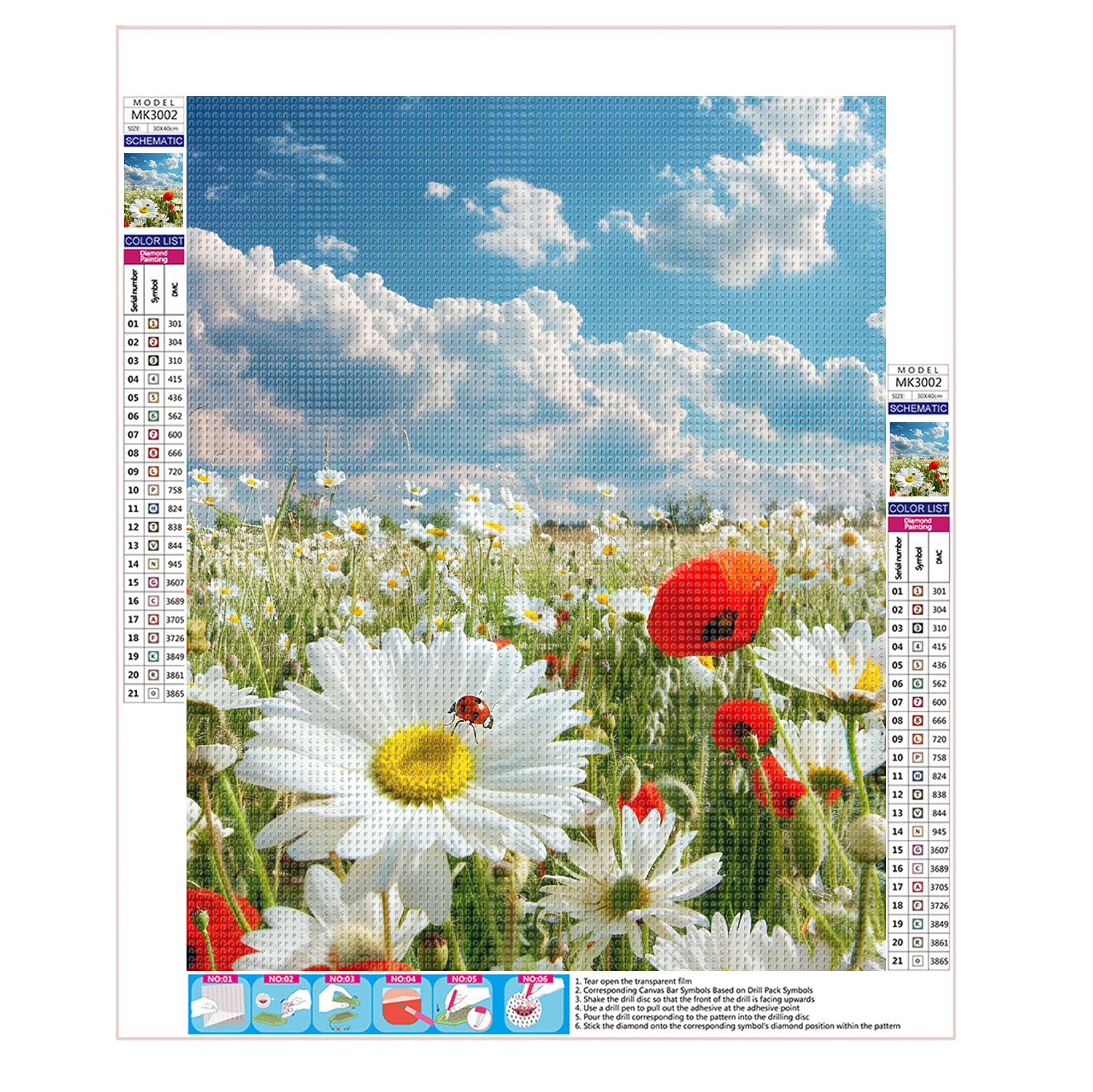 Himmelsblumenwiese - Diamond Painting