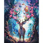 Hirsch im Blütenparadies - Diamond Painting