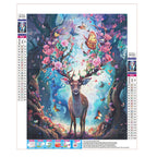 Hirsch im Blütenparadies - Diamond Painting