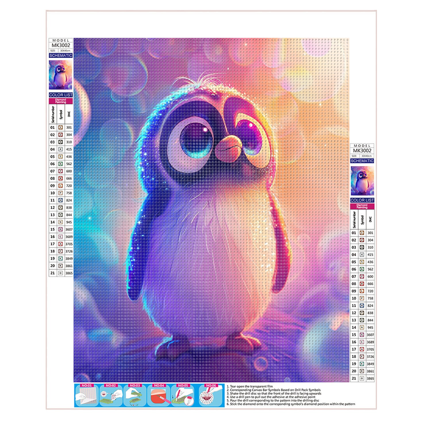 Im Reich der traumhaften Pinguine - Diamond Painting