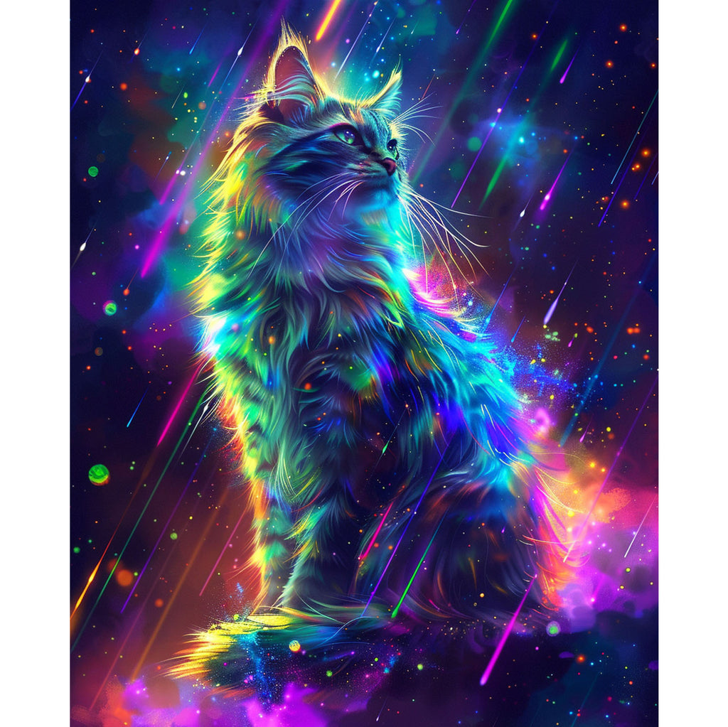 Katze im Sternenregen - Diamond Painting