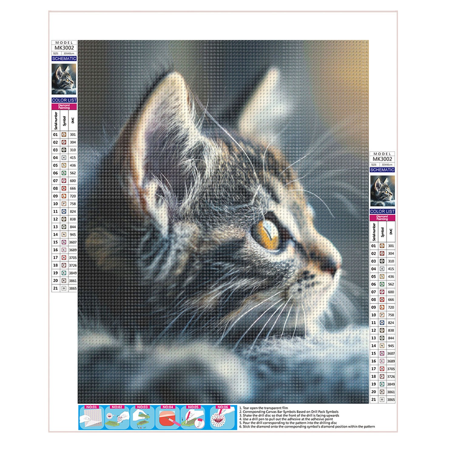 Katze im sanften Licht - Diamond Painting