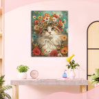 Katze in Blüten - Diamond Painting