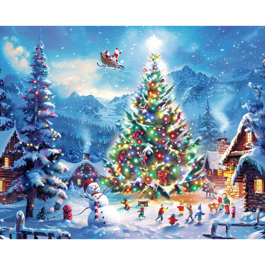 Kinderspielplatz im Schnee - Diamond Painting