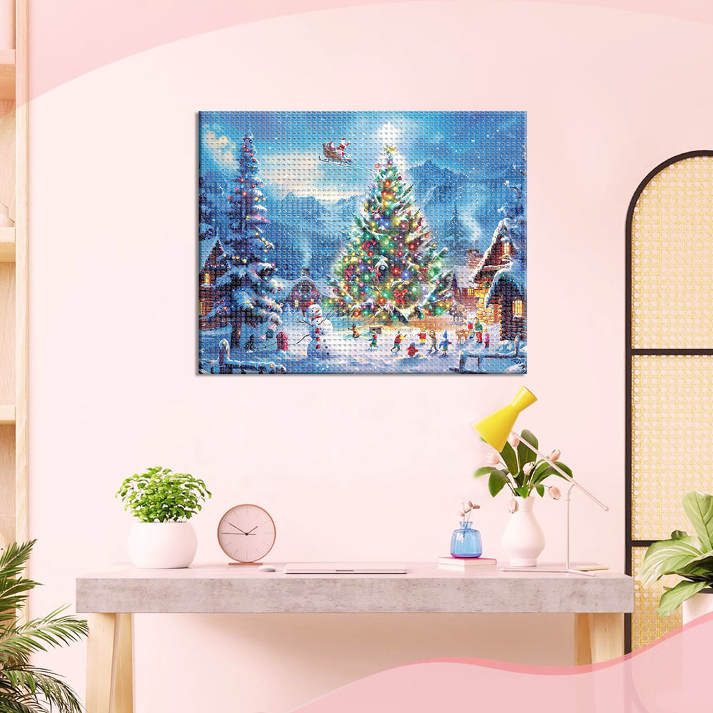 Kinderspielplatz im Schnee - Diamond Painting