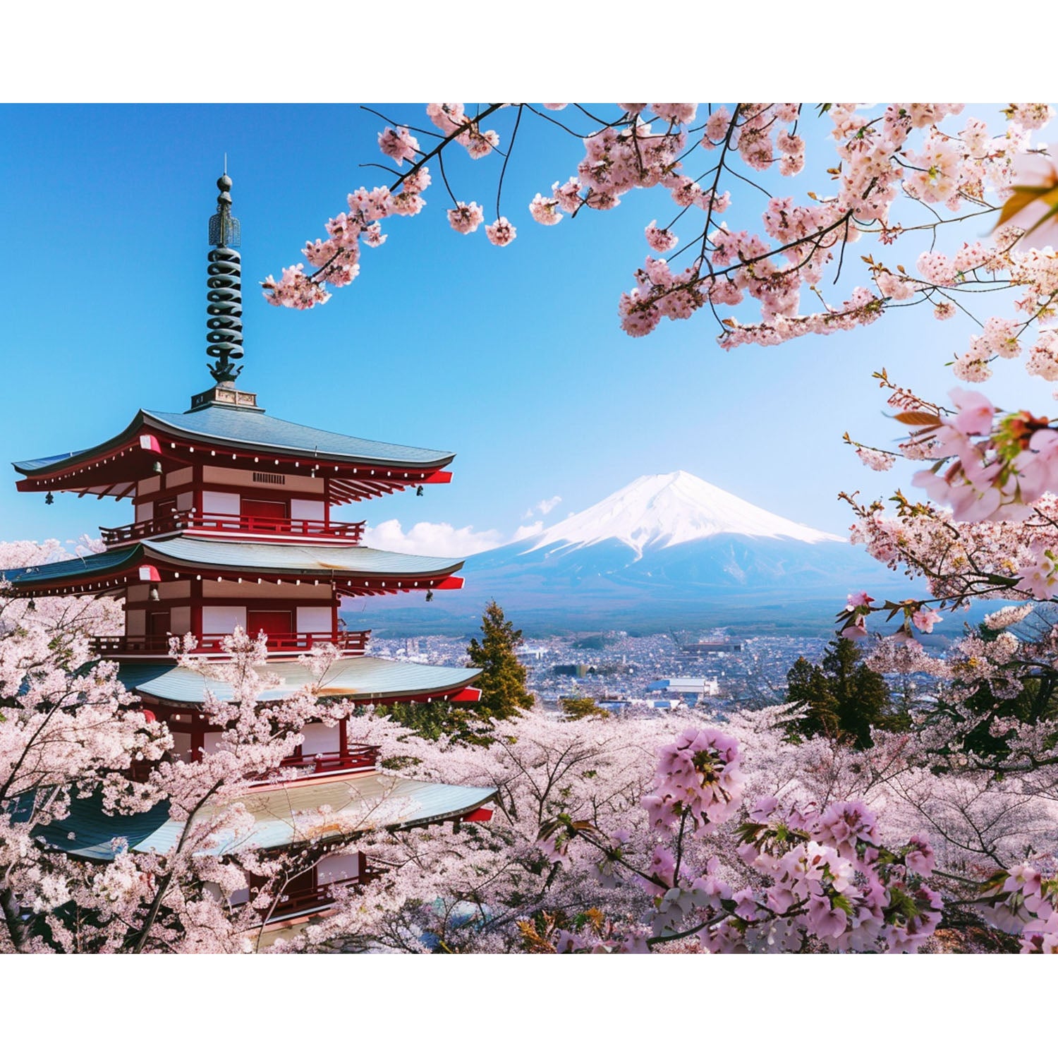 Kirschblüten - Pagode - Diamond Painting