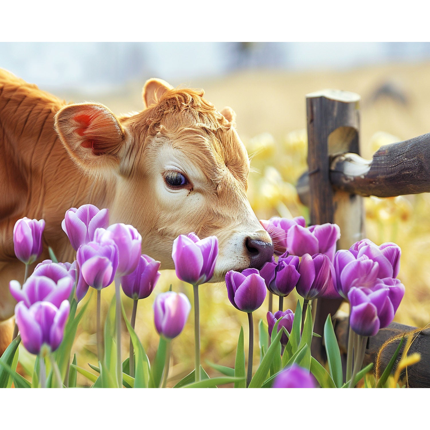 Kühe unter Blüten - Diamond Painting