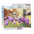 Kühe unter Blüten - Diamond Painting