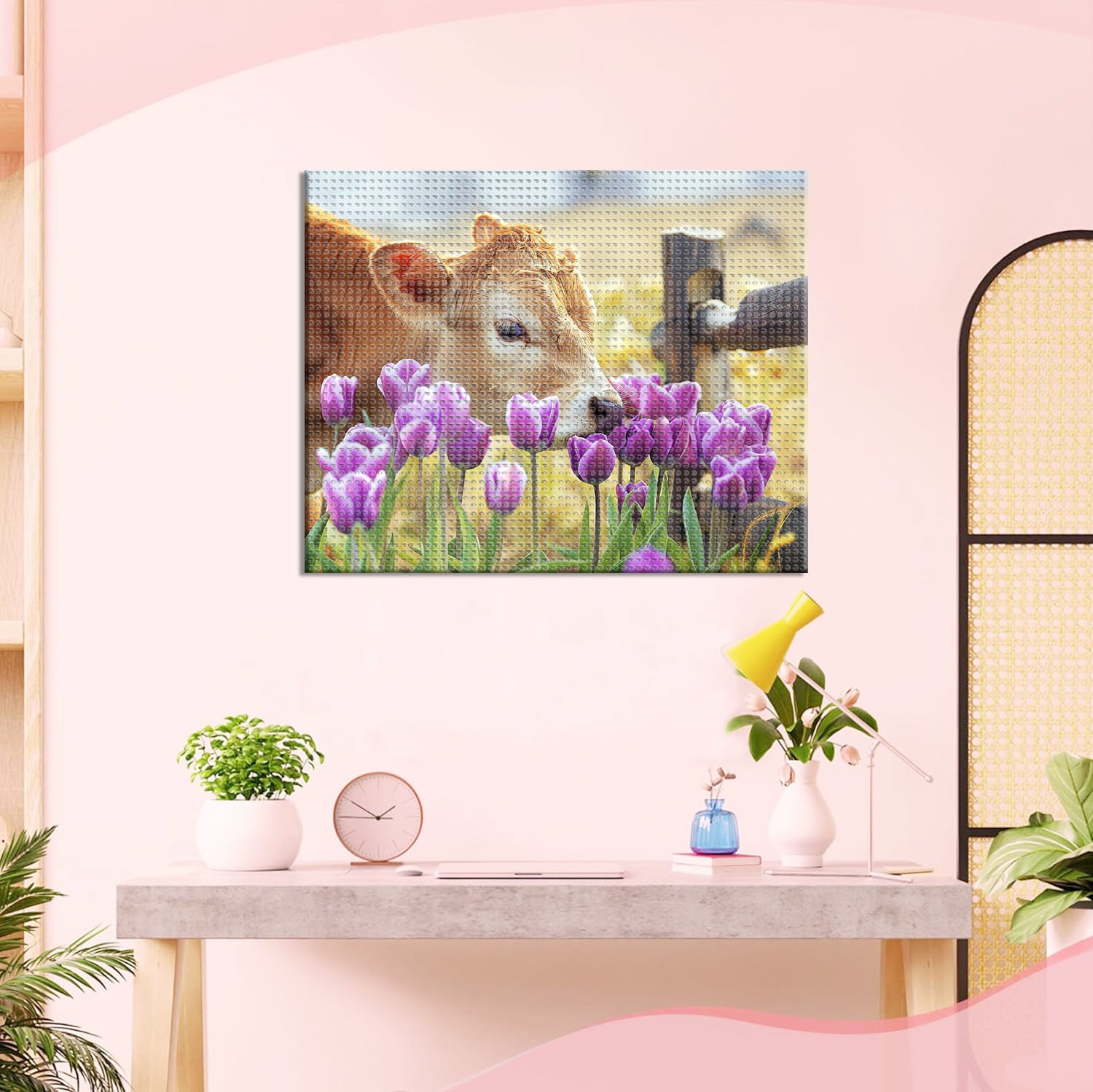 Kühe unter Blüten - Diamond Painting