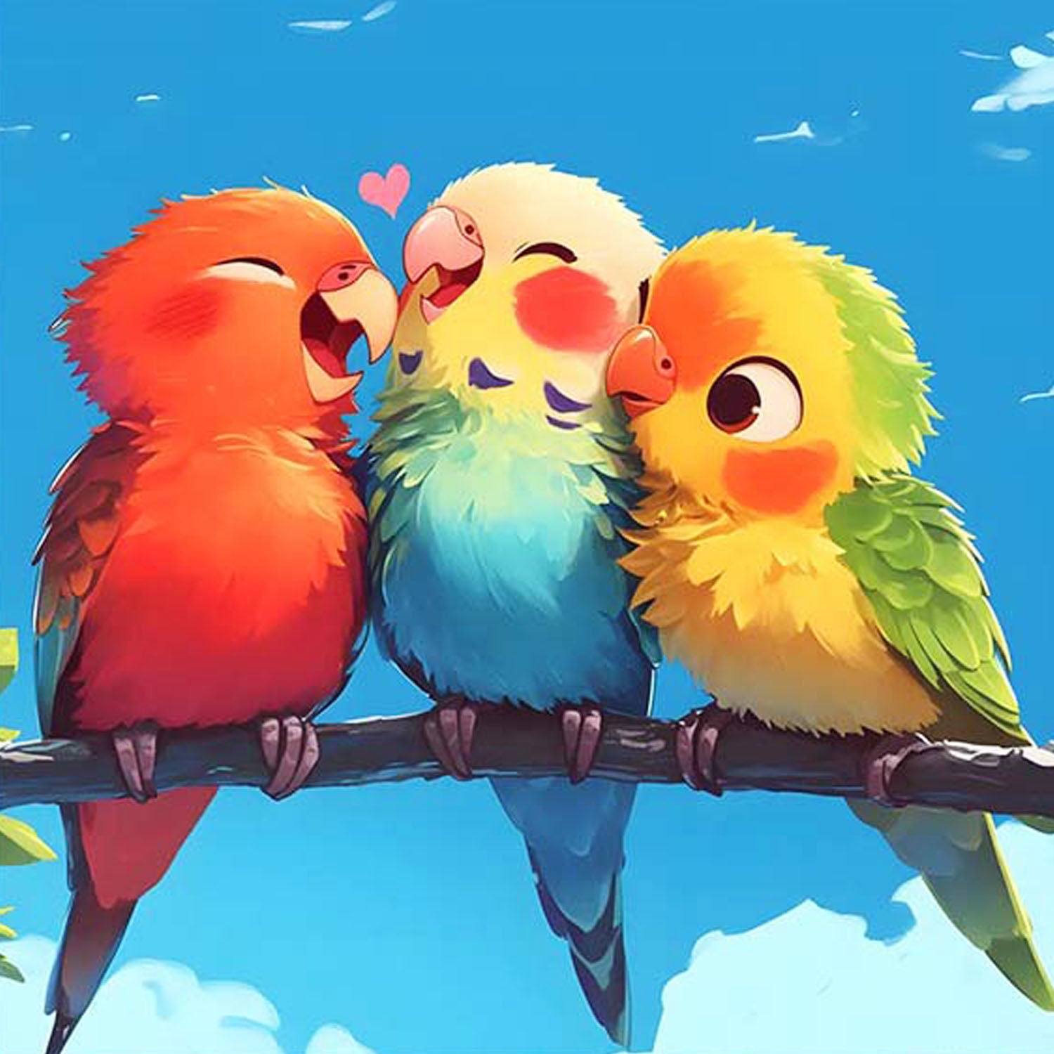 Lachende Papageien - Diamond Painting