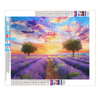 Lavendelfeld im Sonnenuntergang - Diamond Painting