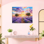 Lavendelfeld im Sonnenuntergang - Diamond Painting