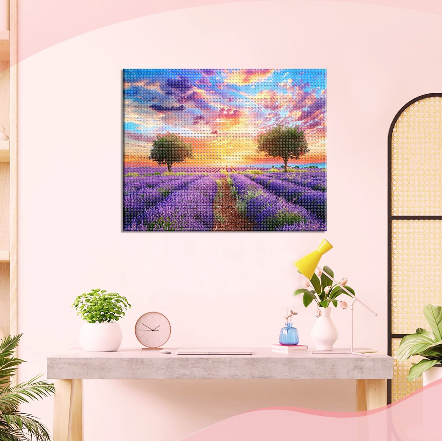 Lavendelfeld im Sonnenuntergang - Diamond Painting