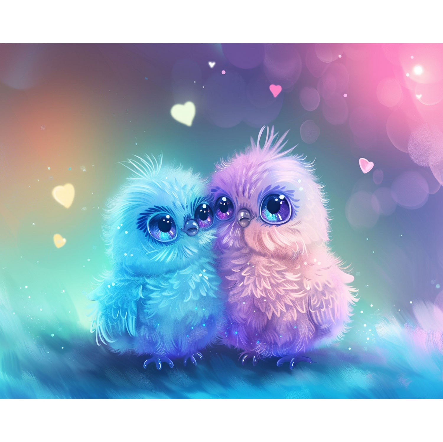 Liebendes Vogelpaar- Diamond Painting