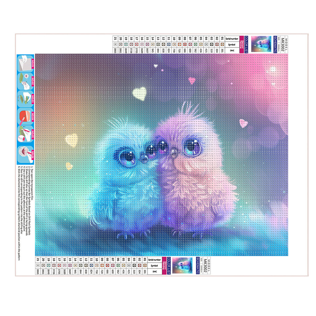 Liebendes Vogelpaar- Diamond Painting