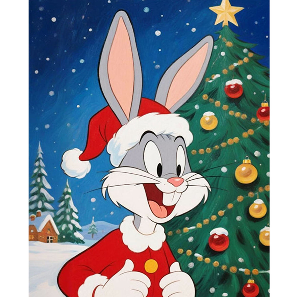 Lustiger Weihnachtshase - Diamond Painting