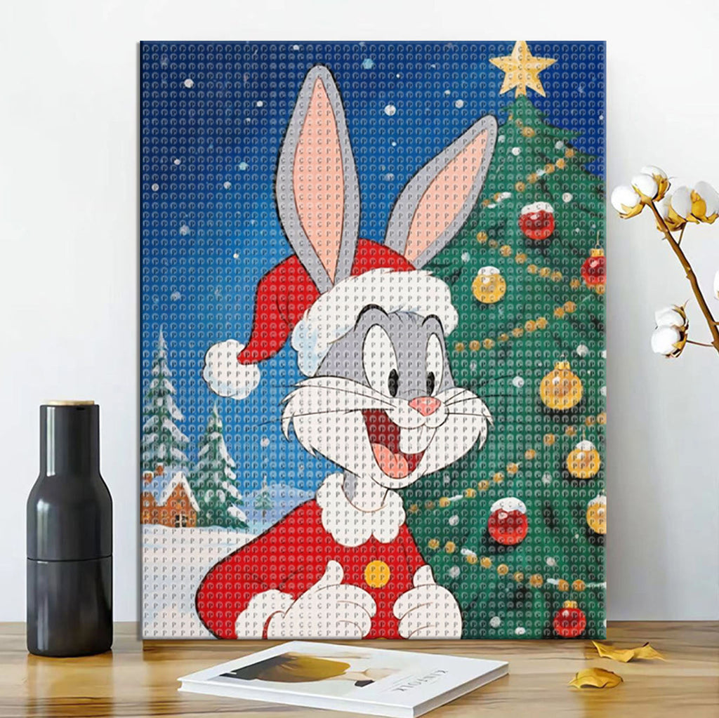Lustiger Weihnachtshase - Diamond Painting