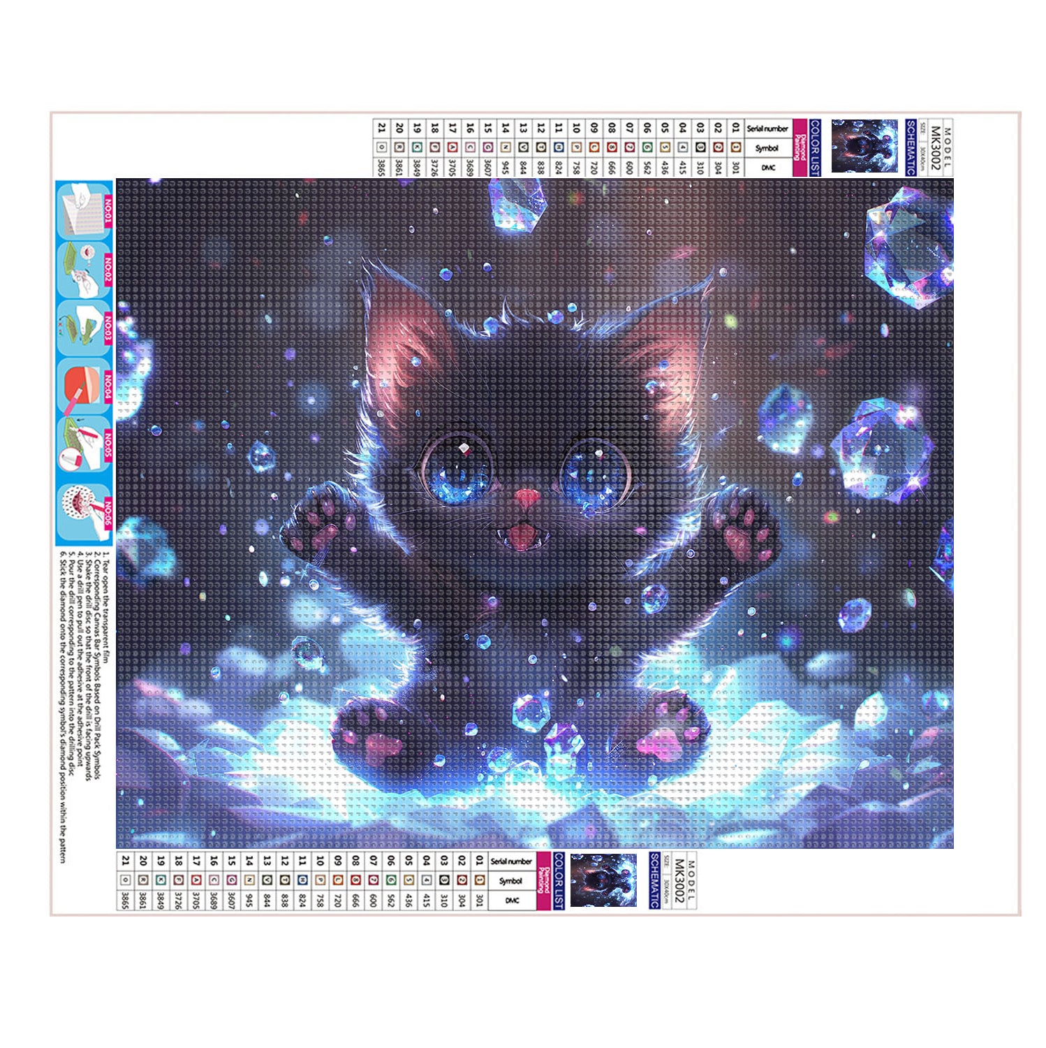 Magisches Katzental - Diamond Painting