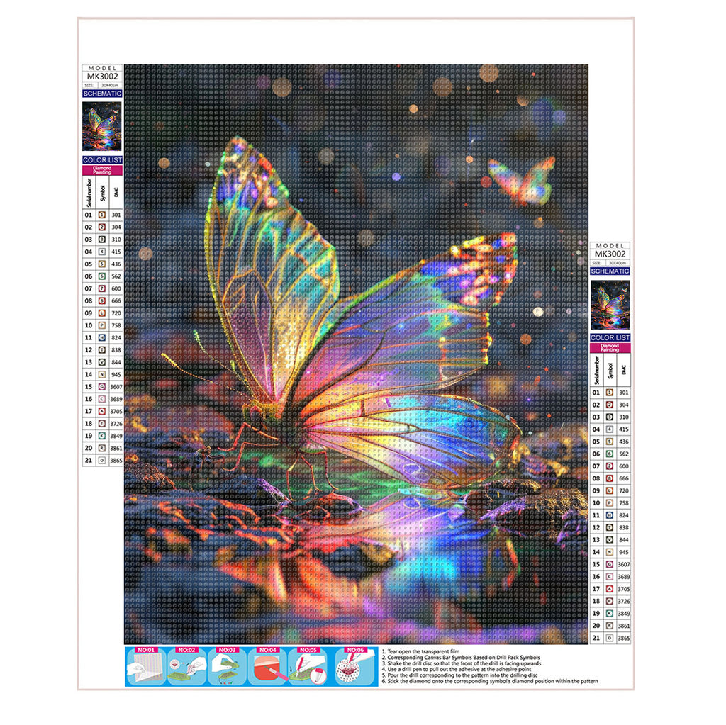 Magisches Licht des Schmetterlings - Diamond Painting