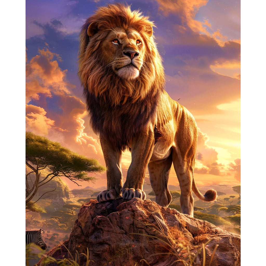 Majestätischer Löwe auf Gipfe - Diamond Painting