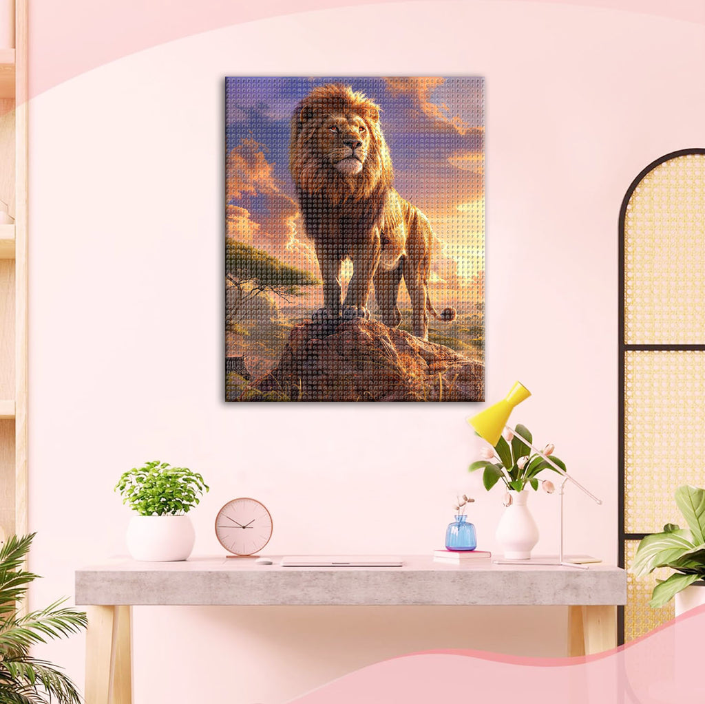 Majestätischer Löwe auf Gipfe - Diamond Painting