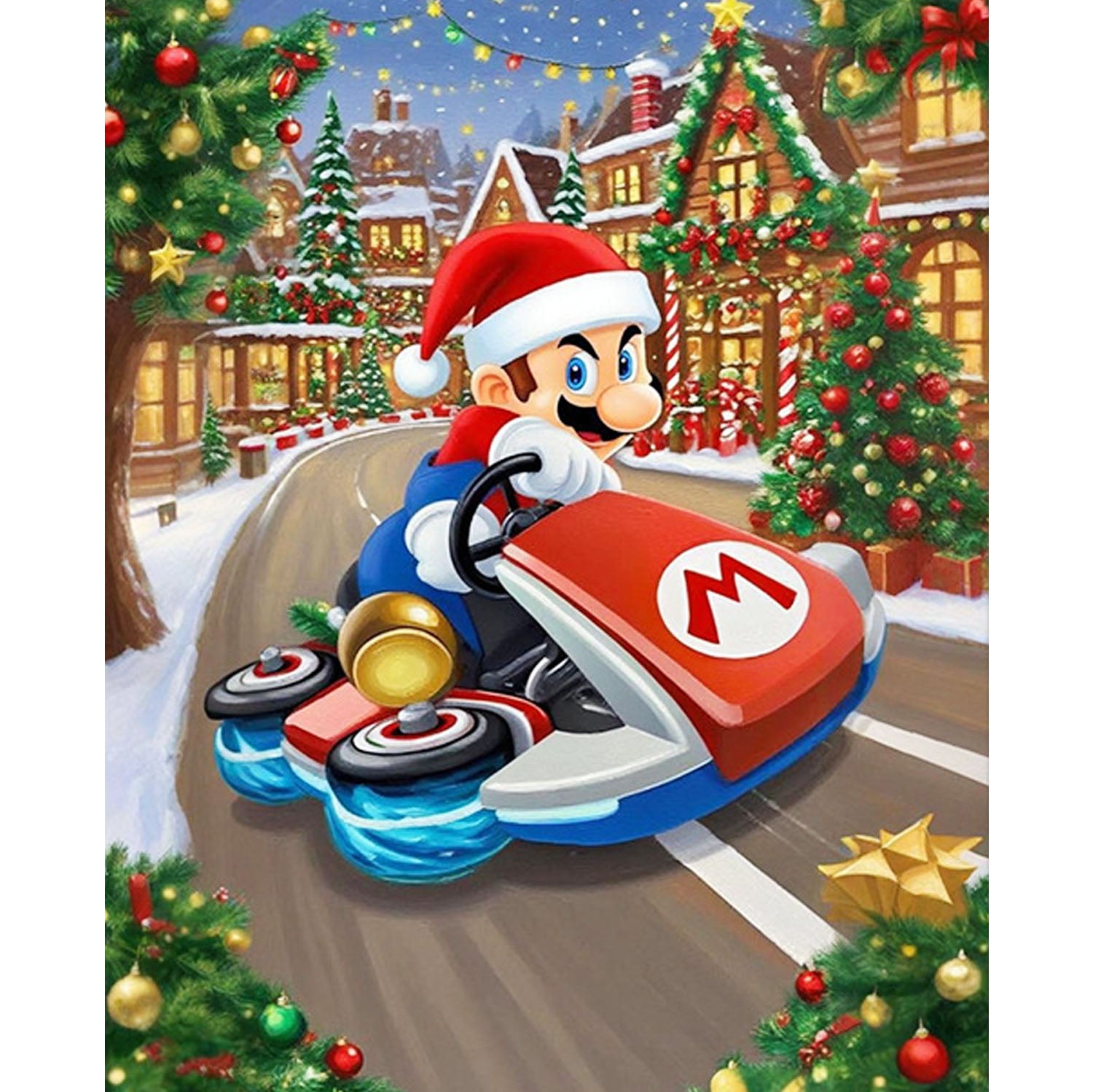 Mario's Weihnachtsfahrt - Diamond Painting