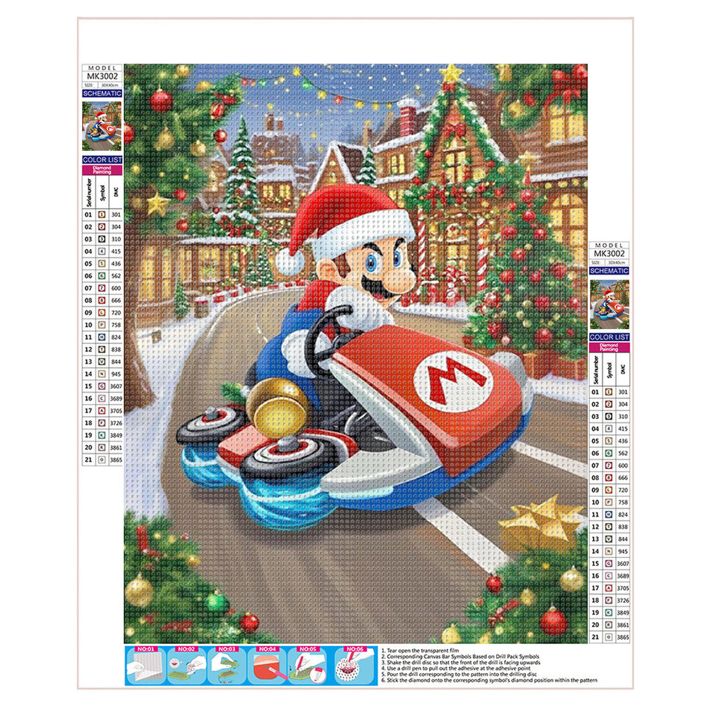 Mario's Weihnachtsfahrt - Diamond Painting