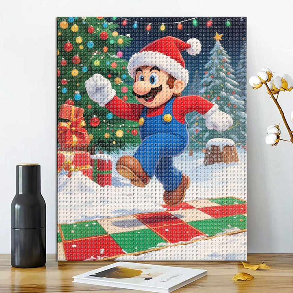 Mario im Schnee - Diamond Painting