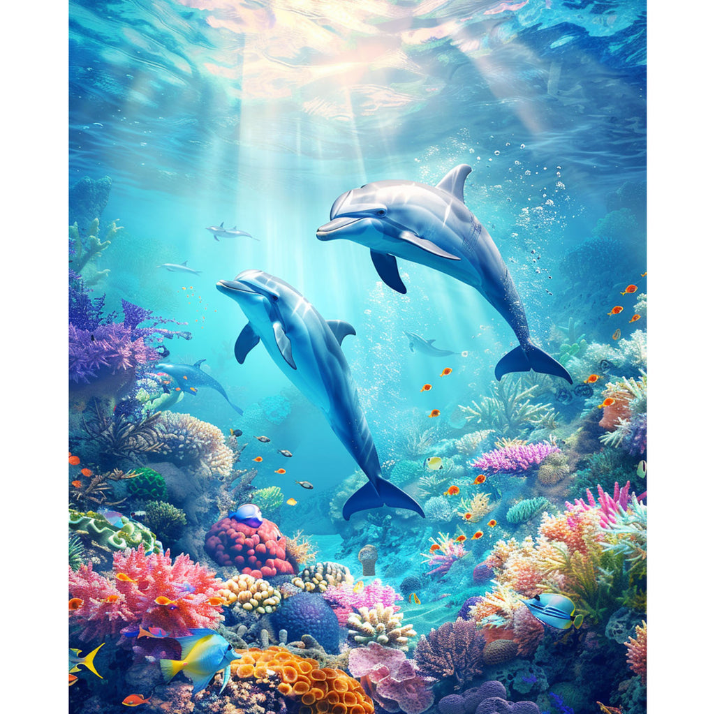 Meerestraum mit Delfinen - Diamond Painting