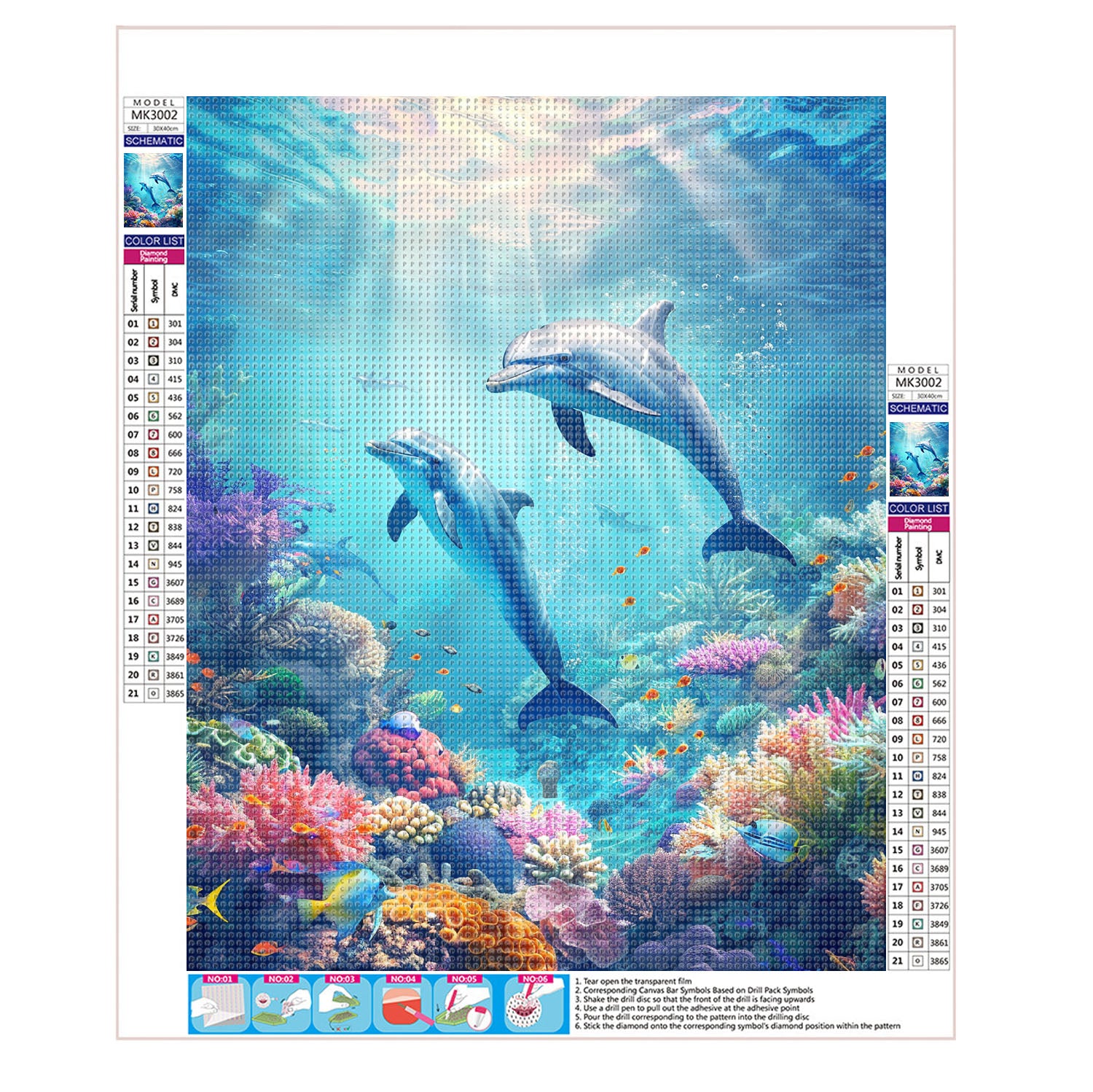 Meerestraum mit Delfinen - Diamond Painting