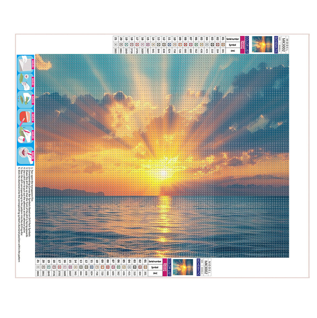 Meer im goldenen Licht - Diamond Painting