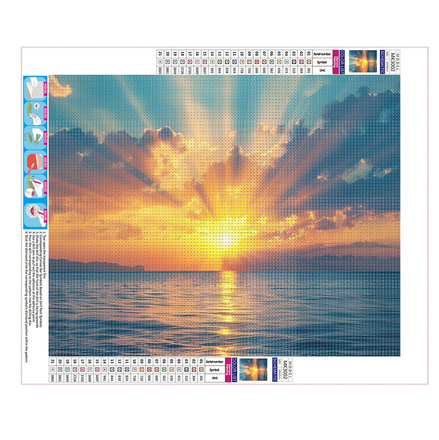 Meer im goldenen Licht - Diamond Painting