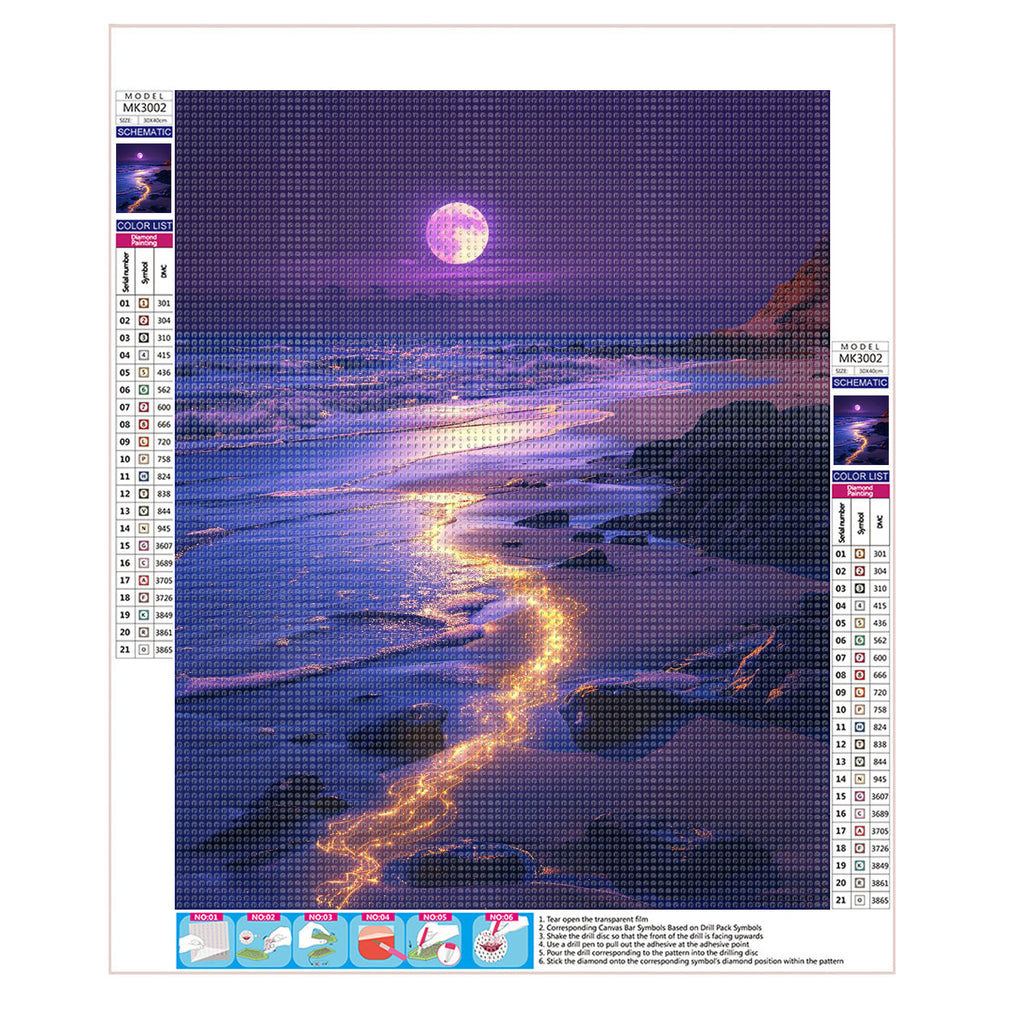 Mondlicht - Strand- Diamond Painting