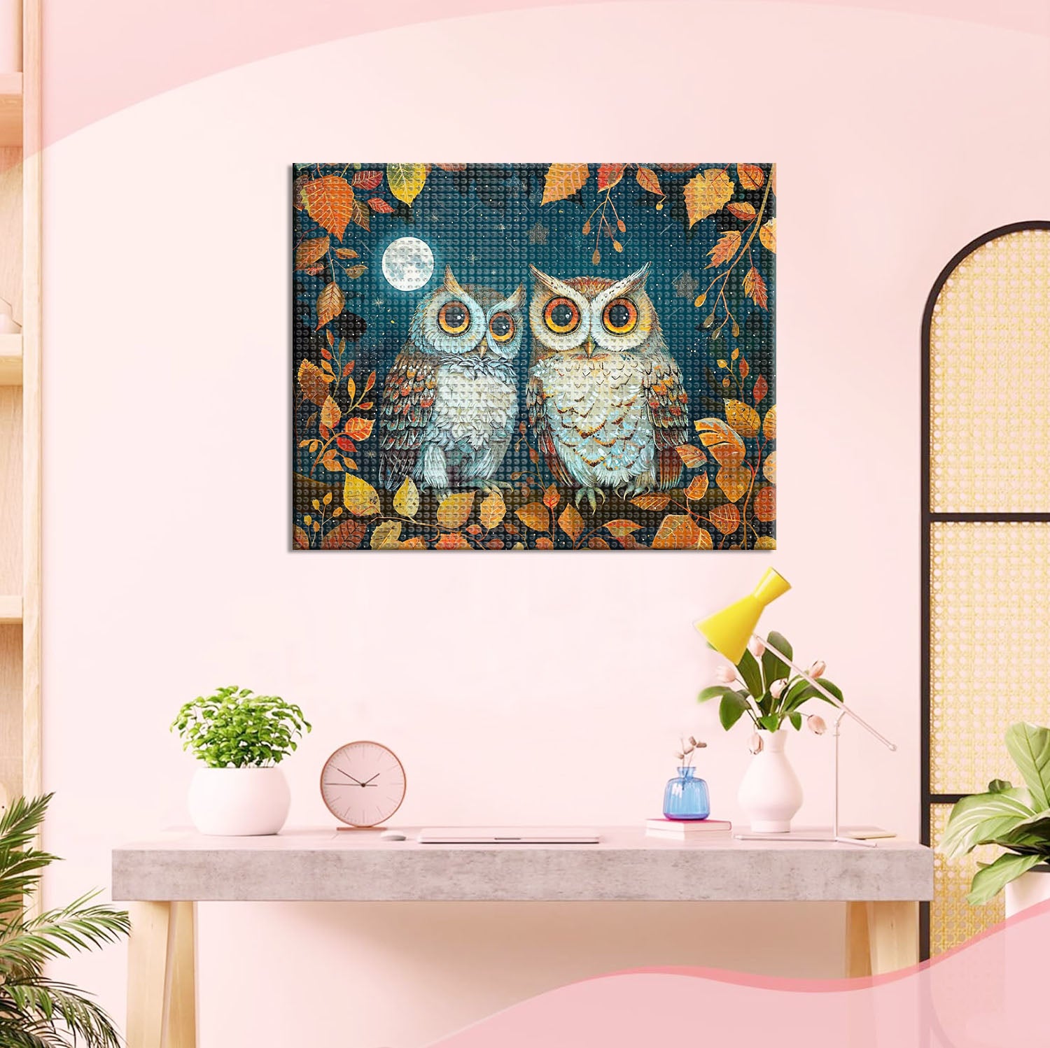 Mondnacht der Eulen - Diamond Painting