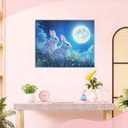 Mondschein - Hasenpaar - Diamond Painting