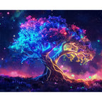 Mystischer Baum im Glanz der Sterne - Diamond Painting