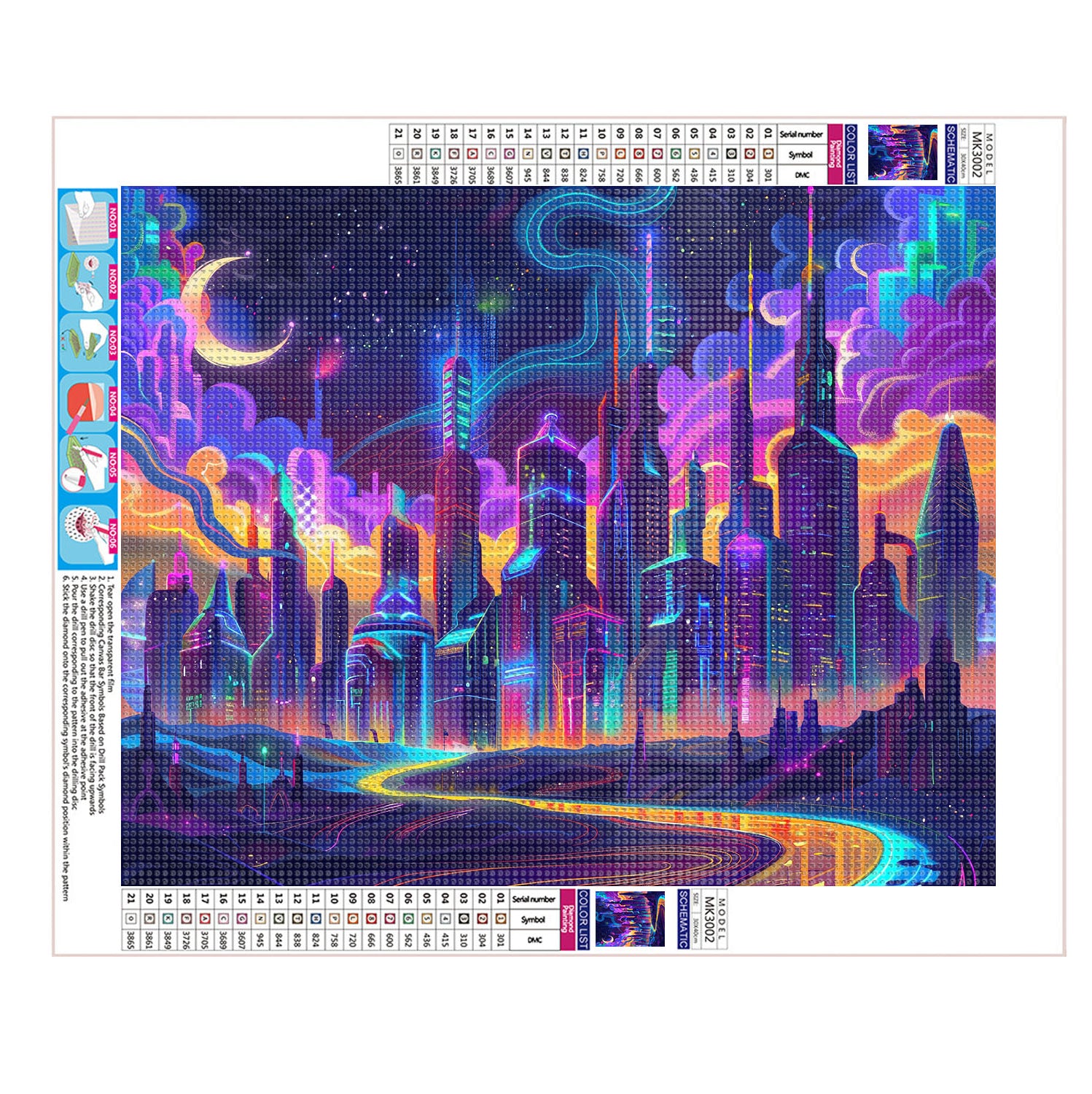 Nächtliche Traumstadt - Diamond Painting