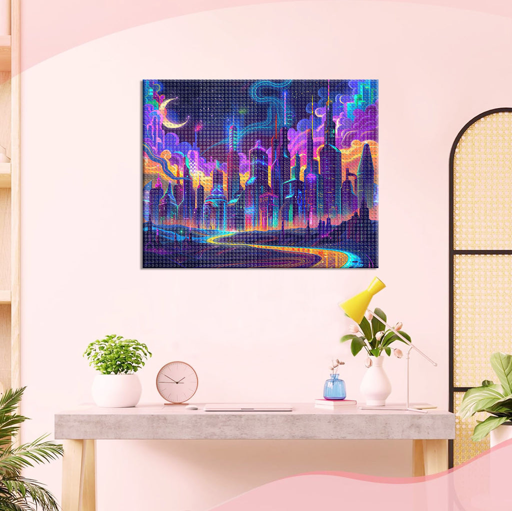 Nächtliche Traumstadt - Diamond Painting